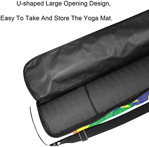 Dachshund Dog Polygon Yoga Mat Carrier Saco com alça de ombro Bolsa de ginástica de ginástica