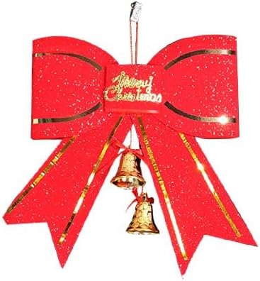 Decoração de árvore de Natal Red Big Bush Tie 13 cm com pingente de sino balançando o ornamento de