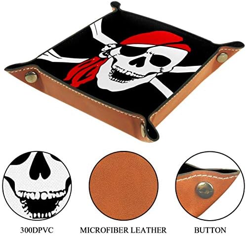 Lyetny Pirate Funny Skull Organizador de bandeja Caixa de armazenamento Bandeja de mesa de mesa de mesa Caddy Alteração