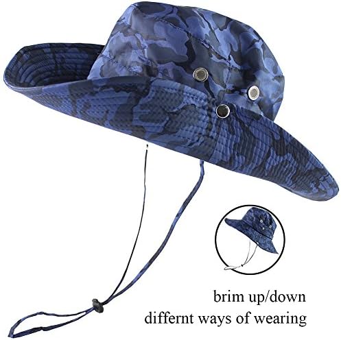 Camoland Brim Brim Boonie Hat Wide Bonie UPF 50+ Cap de Mesh Safari Proteção Sun Protection Para pescar