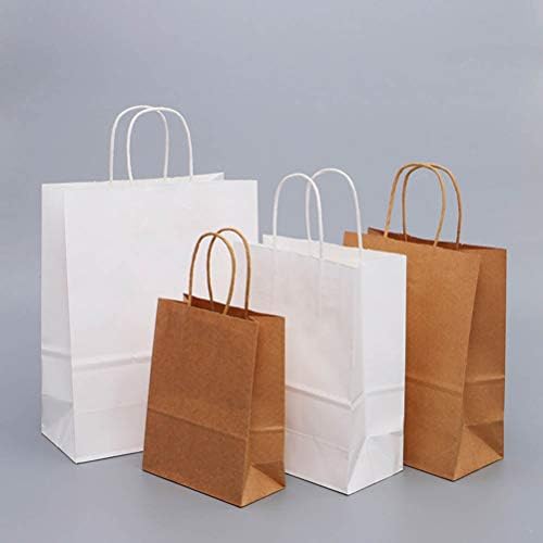 Cabilock 50pcs 33x26x12cm Kraft Paper Bag de papel reutilizável SACK STACKER SACO BACH SACO DE VAREJA