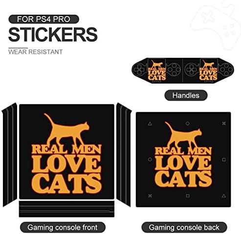 Homens reais amam gatos adesivos de adesivo PVC adesivo de protetor de pele para ps4 pro/ps4 slim controlador