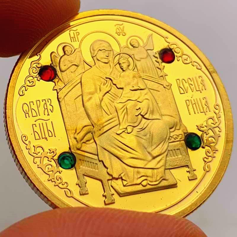 A Virgem da Bielorrússia Gold Medal Comemoration Medal Collection Crection Relester 32mm Coin Coin Coin