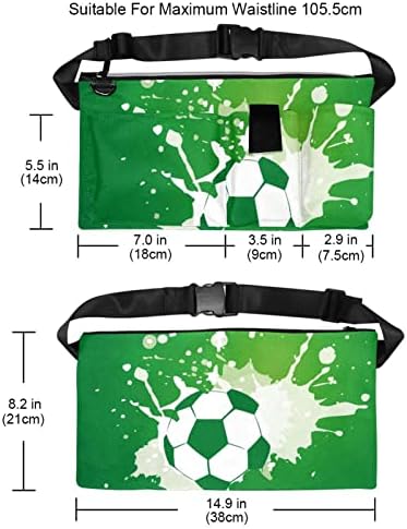 Futebol de futebol de futebol verde bolsa de mochila fanny pack for Men & Women Hip Bum Bag com alça