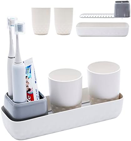 Suportes de escova de dentes ayswup para banheiros, suporte para escova de dentes elétrica infantil com 2