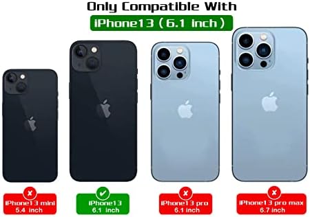 HEDQFM Compatível com iPhone 13 CASO CLARO CASE 6.1 polegadas +Protetor de tela de vidro temperado +telefone