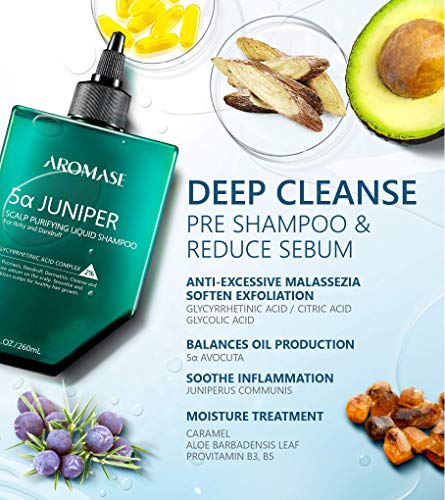 Aromase 5α Kit de solução de cabelo oleosa intensiva para couro cabeludo oleoso, cheiros de óleo