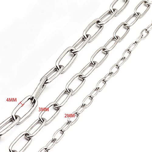 Cadeia de metal pequena, cadeias de segurança de aço inoxidável 40in x 2 mm de comprimento Rings Chain