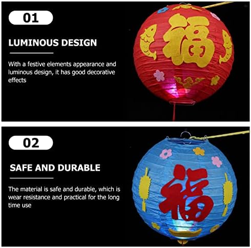 Sewacc Christmas Decor Lanterna chinesa 2 sets chineses de ano novo lanternas diy handheld lanterns