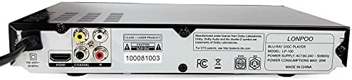 HD Blu-ray Disc Player para TV com cabos HDMI e AV, Upscaling TV CD DVD Player 1080p, PAL NTSC embutido,