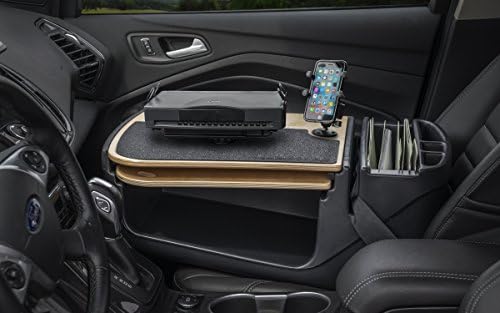 AutoExec aue18251 Gripmaster Car Desk Elite com inversor de energia, suporte de telefone e suporte de impressora