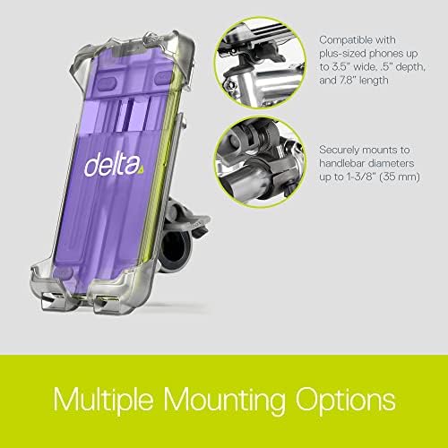 Montagem do telefone de bicicleta por Delta Cycle - O suporte de telefone de bicicleta XL preto se ajusta