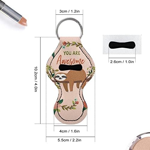Mulheres Seanativas Chapstick Holder Keychain Travel Lip Balm Cosmetic Storage Case Bolsa de Keyring