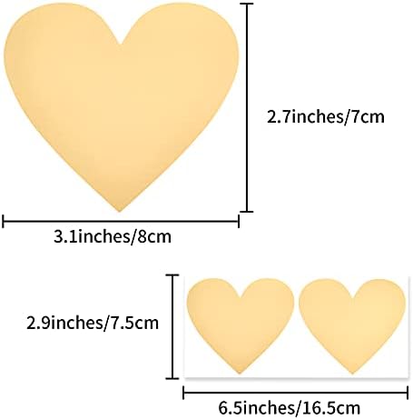 Aiying Heart Scratch Off Stickers Rótulos, 50 peças formam -se no coração Retas de adesivos, 3 polegadas