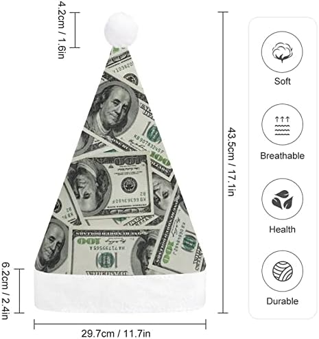 Dólares bill imprimir chapéus de natal para adultos chapéus de natal para férias