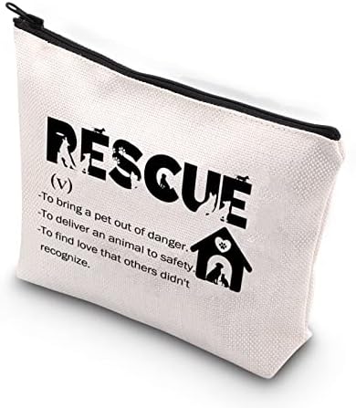 Xyanfa Animal Rescue Bolsa Cosmética Adoção Presente Pata do Proprietário de Gift Agradecendo Bolsa de Maquiagem