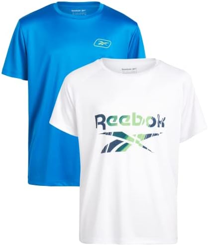 T-shirt ativa dos garotos da Reebok-camisa de performance seco de 2 pacote para meninos-tee de esportes atléticos