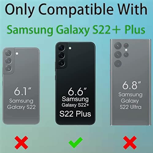 Caso para o caso Samsung Galaxy S22 Plus, com o kickstand de suporte de anel magnético de 360 ​​°, [Proteção