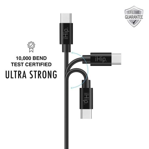Ihip 9ft PVC Black Cable Type -C acabamento de borracha Bend Test Certified - Android Charger Cable para Android