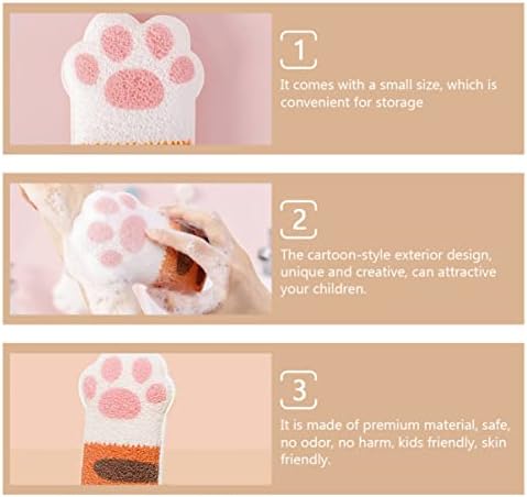 Frcolor Kids Confortável Infantil Mitts de gato Ferramenta Ferramenta Células esfoliando o banho de bebê Scrub