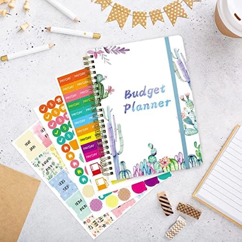 Planejador de orçamento de 12 meses com bolsos mensais do diário de orçamento mensal notebook