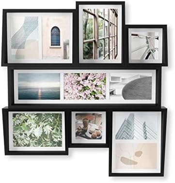 Exibição de Multi Wall de Umbra Edge - Quadro de colagem para fotos de família, fotos e impressões de férias,