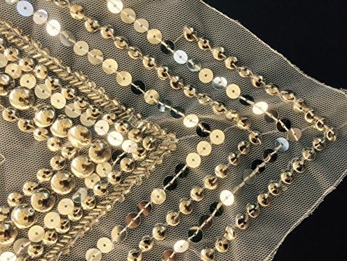 Tipo vintage de decote de bordado de mão Appliques- shrinestones, pérolas e miçangas prateadas na rede de malha