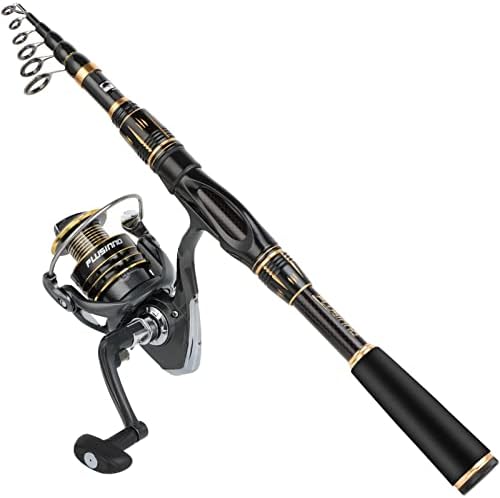 Plusinno Fishing Rod and Reel Combo, pólo telescópico de pesca com alça EVA, bobina de rotação anti-reversa
