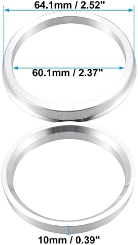Acropix de 60,1 mm a 64,1mm de anéis centrados no hub de carro universal - pacote de prata - pacote de 2