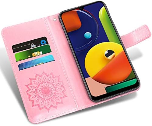 Caixa de telefone para estojos de carteira da Samsung Galaxy A50 com telha de vidro temperado protetor de couro
