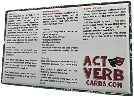 Cartões de edição de férias actVerb, jogo de cartas em família para mais de 4 jogadores, noite de jogo,