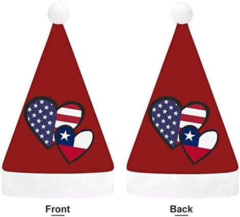 Corações interligadas American Chile Flag chapéu de natal chapéu de santa para adultos unissex Comfort Classic