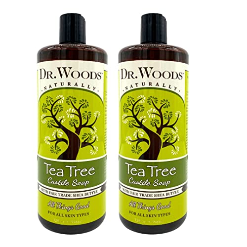 Dr. Woods Pure Tea Tree Líquido Cottille Soone com manteiga de karité orgânica, 32 onças