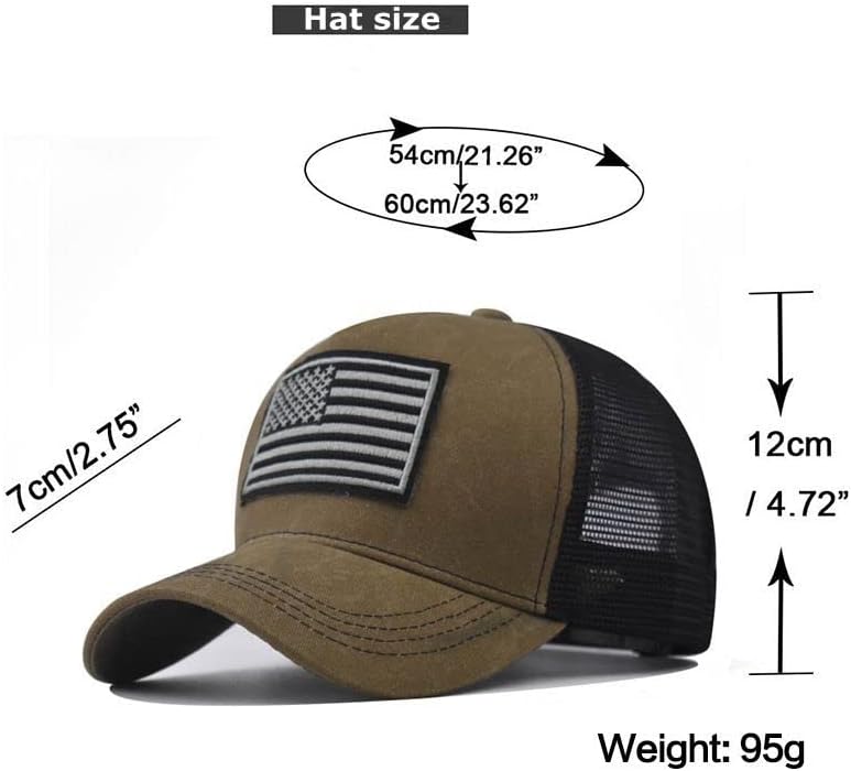 American Flag Trucker Hat - Snapback Hat, Baseball Cap for Men Mulheres - Lado da malha respirável, ajuste