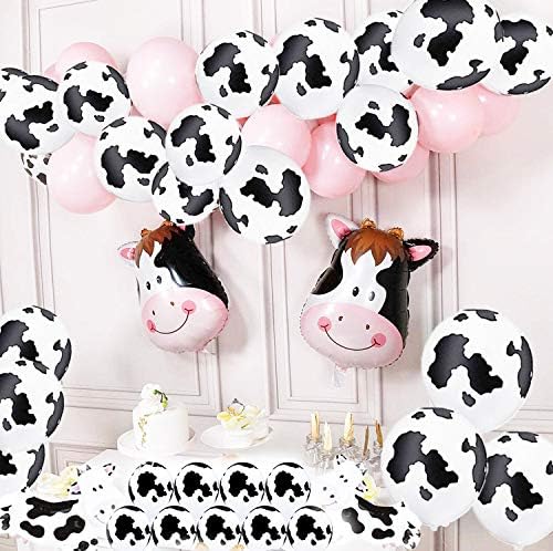 Balões de látex de impressão de vaca 12 polegadas de decoração de tema agrícola de brinquedos de