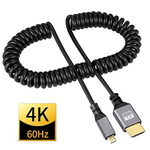 Diário do adaptador compatível com HDMI- cabo enrolado, cabo de extensão masculina para masculino