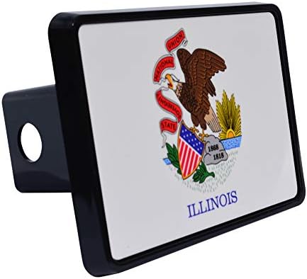 Illinois State Flag Trailer Hitch Cover Plug IL