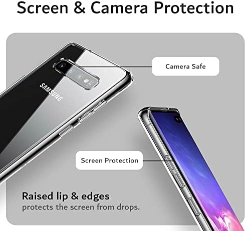 Tudia Ultra Thin TPU Claro Caso Compatível com Samsung Galaxy S10 Plus, Tamada de proteção de proteção de