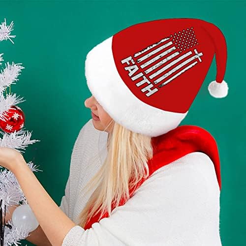 A anpo de bandeira cruzada de fé de fé de natal chapéus de santa decoração de árvores de natal decoração