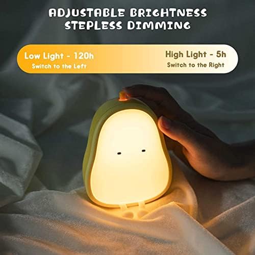 HSART Night Light for Kids, Pear Touch Night Lamp Room Decoração USB Luz noturna recarregável, lâmpada