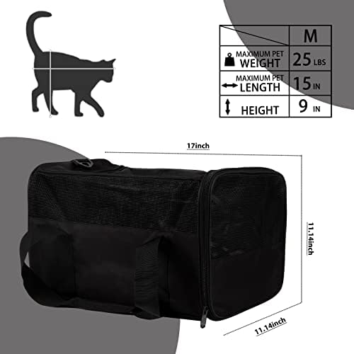 Toptasta Cat Carriers Soff Sideal Durable Pet Transportador para pequenos gatos médios cachorros cachorros 15