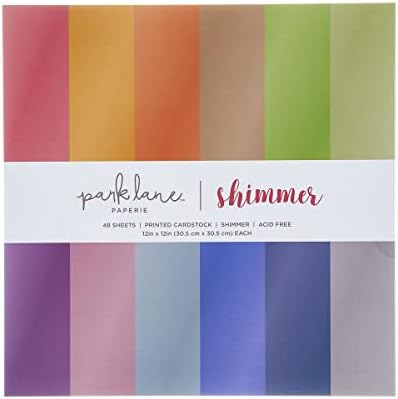 Papel de cartolina Shimmer, 48 folhas - 12x12 papel de scrapbook peroloso em cores variadas - Pacote de variedades