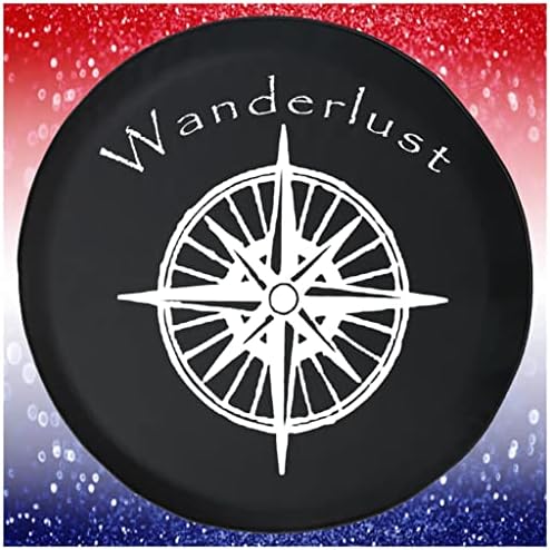 Grande tampa de pneu sobressalente Wanderlust Náutica Star Compass preto 35 polegadas