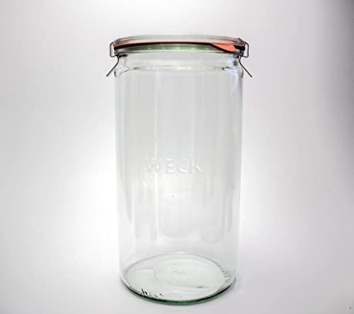 Weck Jar 974 - 1,5L de frascos de vidro com grande capacidade de armazenamento - preservando