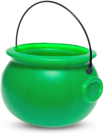8 St Patricks Day Pot of Gold Decorations Plastic, Pot Green de Decoração de Bucket Plástico de Caldeirão