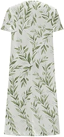 Vestido maxi para mulheres de verão de manga curta up vestido comprido vestido moderno estampa floral casual solar