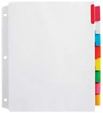 Office Depot® Brand Insertable Extra-Wide Divishers com abas grandes, cores variadas, 8-TAB