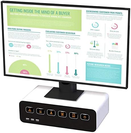 Kantek Power Cable Gerenciamento/hub de energia/protetor de surto/suporte de monitor-tablet, conecte