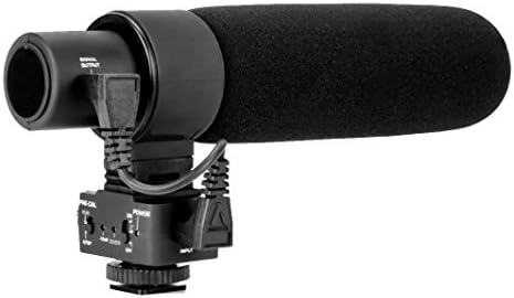 Microfone Super Cardióide Avançado para Canon EOS 77D com muff de vento de gato morto
