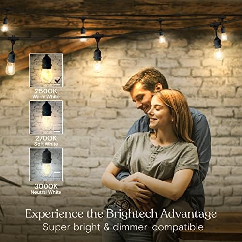 Brightech Ambience Pro LED LUZES de 27 pés + um plugue de dimmer inteligente ao ar livre com controle remoto